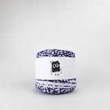 Blue Blobs: Reclaimed T-Shirt Fabric Yarn