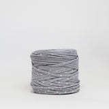 Polka Grey: Reclaimed T-Shirt Fabric Yarn