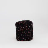 Polka Black: Reclaimed T-Shirt Fabric Yarn