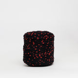 Polka Red: Reclaimed T-Shirt Fabric Yarn