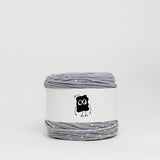 Polka Grey: Reclaimed T-Shirt Fabric Yarn