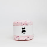 Pandas and Cherries: Reclaimed T-Shirt Fabric Yarn