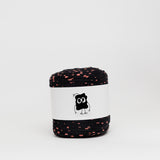 Polka Black: Reclaimed T-Shirt Fabric Yarn