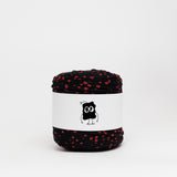 Polka Red: Reclaimed T-Shirt Fabric Yarn