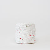 Cherry Drop: Reclaimed T-Shirt Fabric Yarn