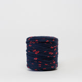 Kisses (Navy) Reclaimed T-Shirt Fabric Yarn