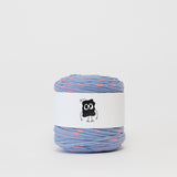 Kisses (Blue): Reclaimed T-Shirt Fabric Yarn